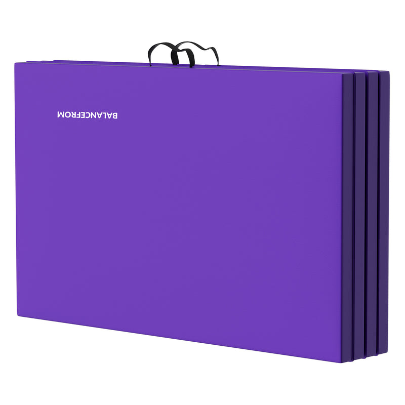 BalanceFrom Gymnastics Mat with Sectional Floor Balance Beam, Purple (Open Box)