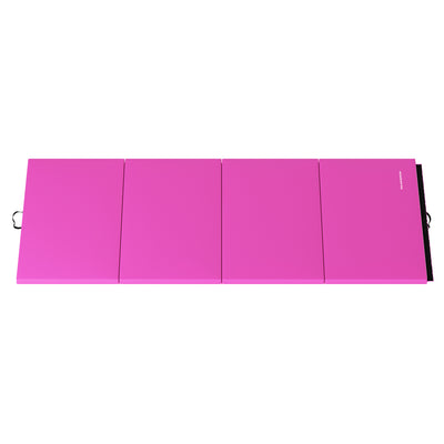 BalanceFrom Fitness Foldable Gymnastics Mat w/Sectional Floor Balance Beam, Pink