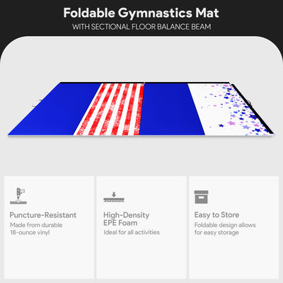 BalanceFrom Fitness Gymnastics Mat w/Sectional Floor Balance Beam (Open Box) - VMInnovations