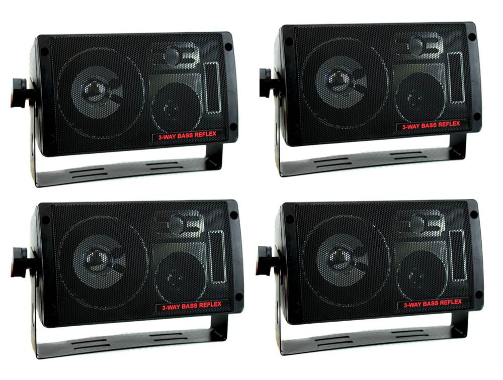 PYRAMID 2060 600W 3-Way Car Audio Mini Box Speakers Stereo Indoor System