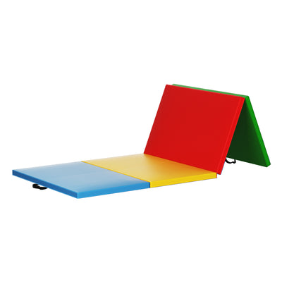 BalanceFrom Fitness Foldable Gymnastics Mat w/Sectional Floor Balance Beam,Multi