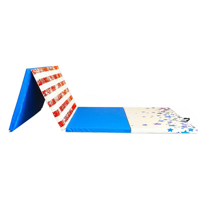 BalanceFrom 120"x48" All Purpose Gymnastics Exercise Mat, Star/Stripe (Used)