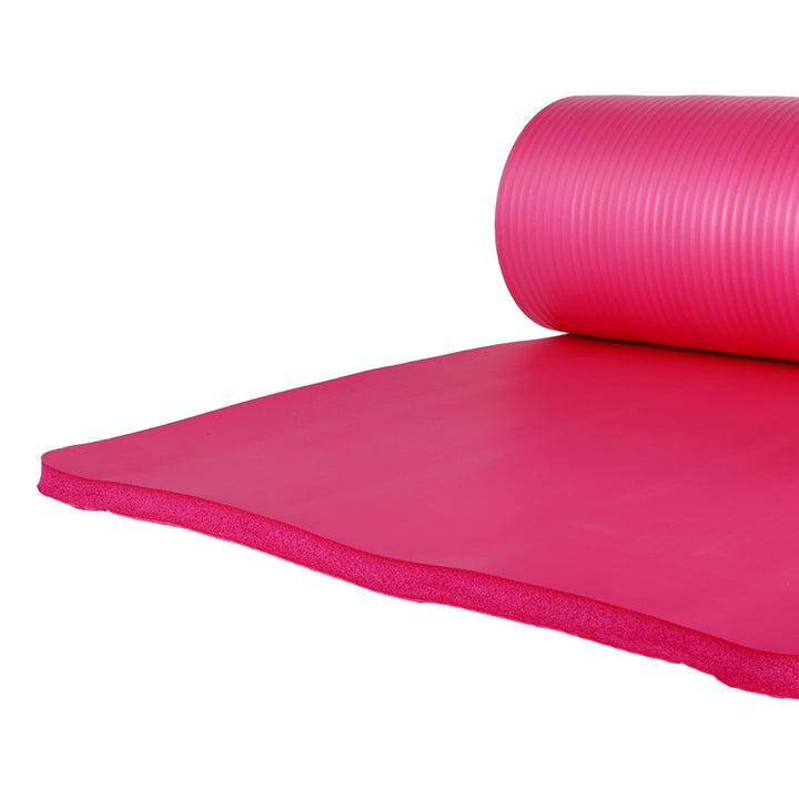 BalanceFrom Fitness 7 Pc Yoga Set w/Mat,Stretch Strap, & Knee Pad,Pink(Open Box)