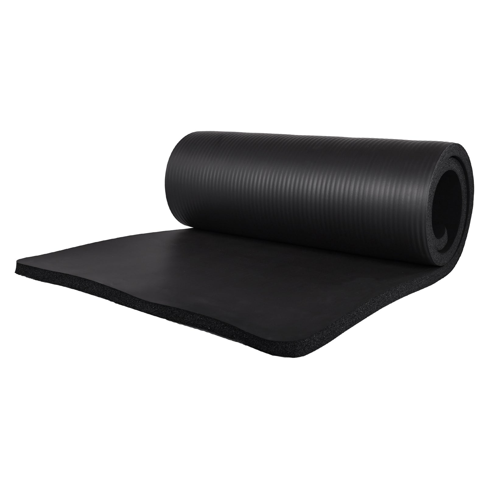 BalanceFrom 7 Piece Yoga Set with Mat, Stretch Strap, & Knee Pad, Black (Used) - VMInnovations
