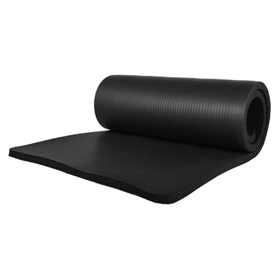 BalanceFrom 7 Piece Yoga Set with Mat, Stretch Strap, & Knee Pad, Black (Used) - VMInnovations