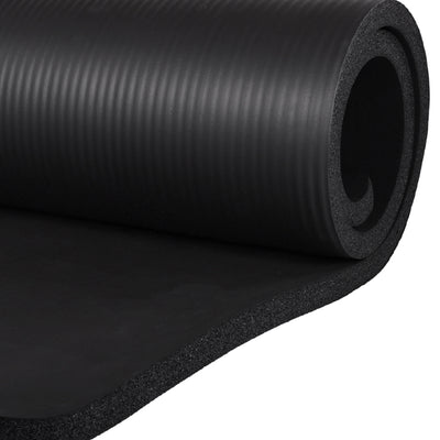 BalanceFrom 7 Piece Yoga Set with Mat, Stretch Strap, & Knee Pad, Black (Used) - VMInnovations