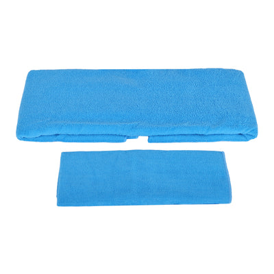 BalanceFrom 7pc Yoga Set with Mat, Stretch Strap, & Knee Pad, Blue (Open Box) - VMInnovations