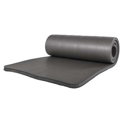BalanceFrom Fitness 7Pc Yoga Set with Mat, Stretch Strap, & Knee Pad, Gray(Used) - VMInnovations