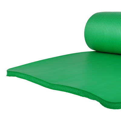 BalanceFrom Fitness 7 Piece Yoga Set with Mat, Stretch Strap, & Knee Pad, Green