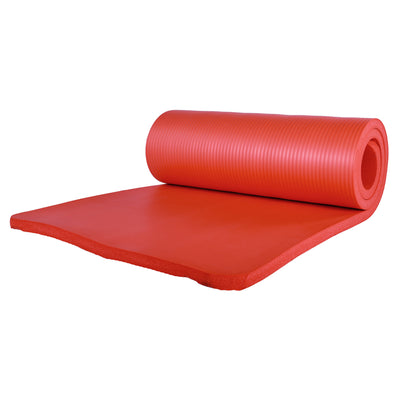 BalanceFrom Fitness 7pc Yoga Set w/Mat, Stretch Strap, & Knee Pad, Red(Open Box) - VMInnovations
