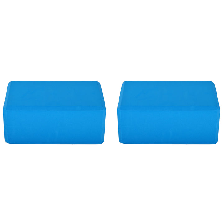BalanceFrom 71"x24" Anti Tear Yoga Mat w/Strap, Knee Pad & Blocks,Blue(Open Box) - VMInnovations