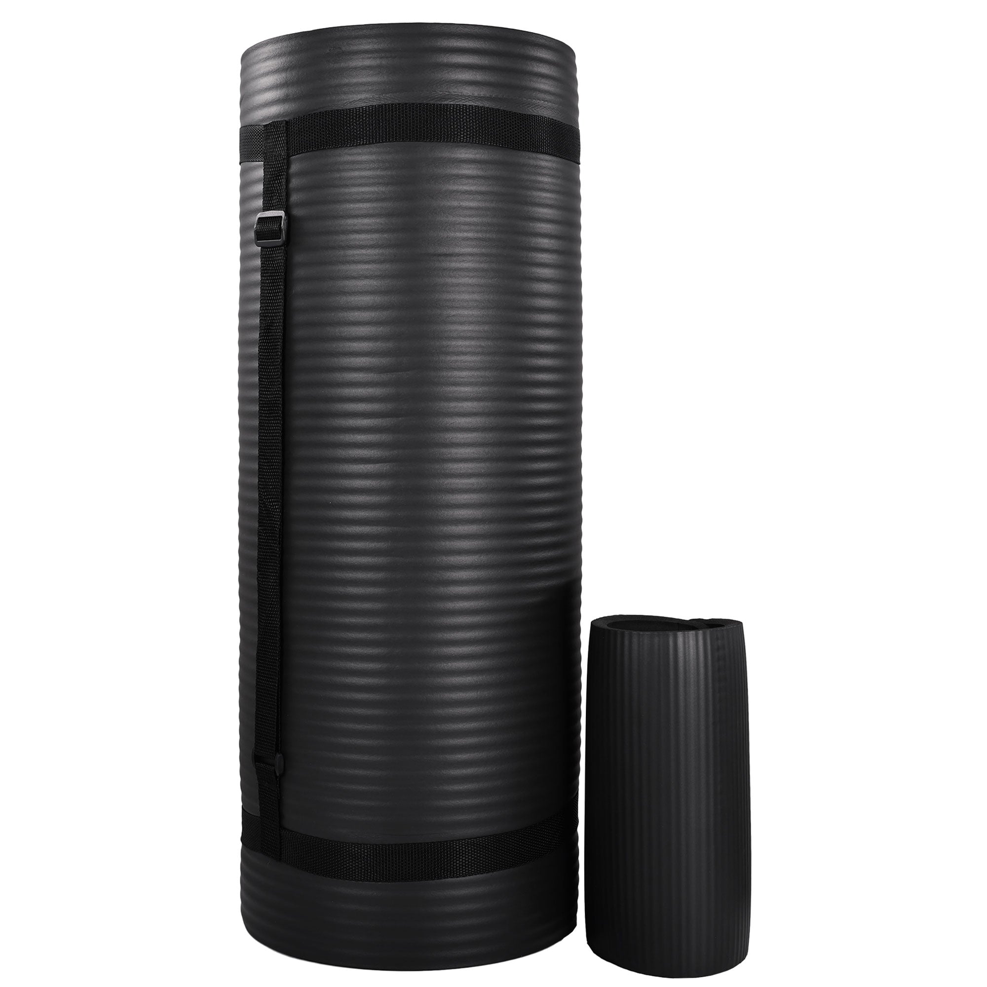 BalanceFrom 71"x24" Anti Tear Yoga Mat w/Strap, Knee Pad & Blocks, Black (Used) - VMInnovations