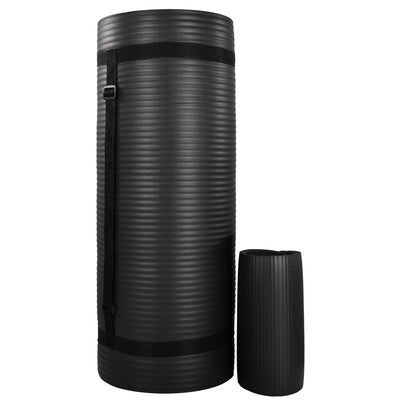 BalanceFrom 71"x24" Anti Tear Yoga Mat w/Strap, Pad & Blocks, Black(Open Box) - VMInnovations