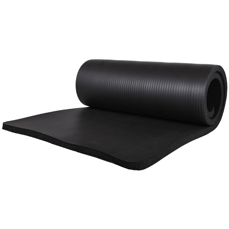 BalanceFrom 71"x24" Anti Tear Yoga Mat w/Strap, Pad & Blocks, Black(Open Box)