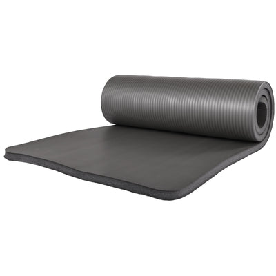 BalanceFrom 71"x24" Anti Tear Yoga Mat w/Strap, Knee Pad & Blocks, Gray (Used) - VMInnovations