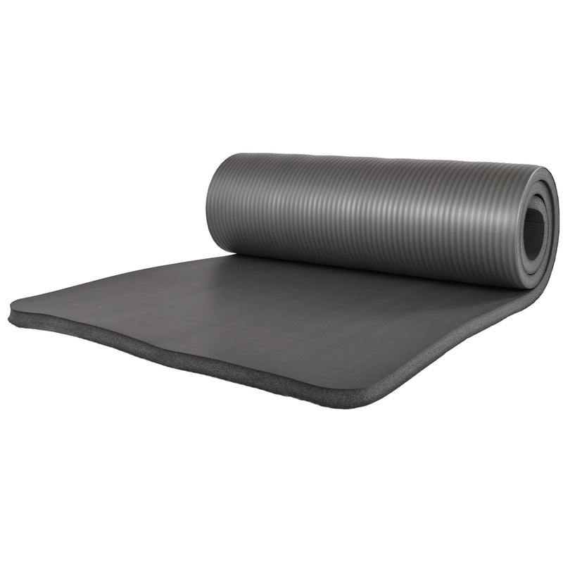 BalanceFrom 71"x24" Anti Tear Yoga Mat w/Strap, Knee Pad & Blocks, Gray (Used)