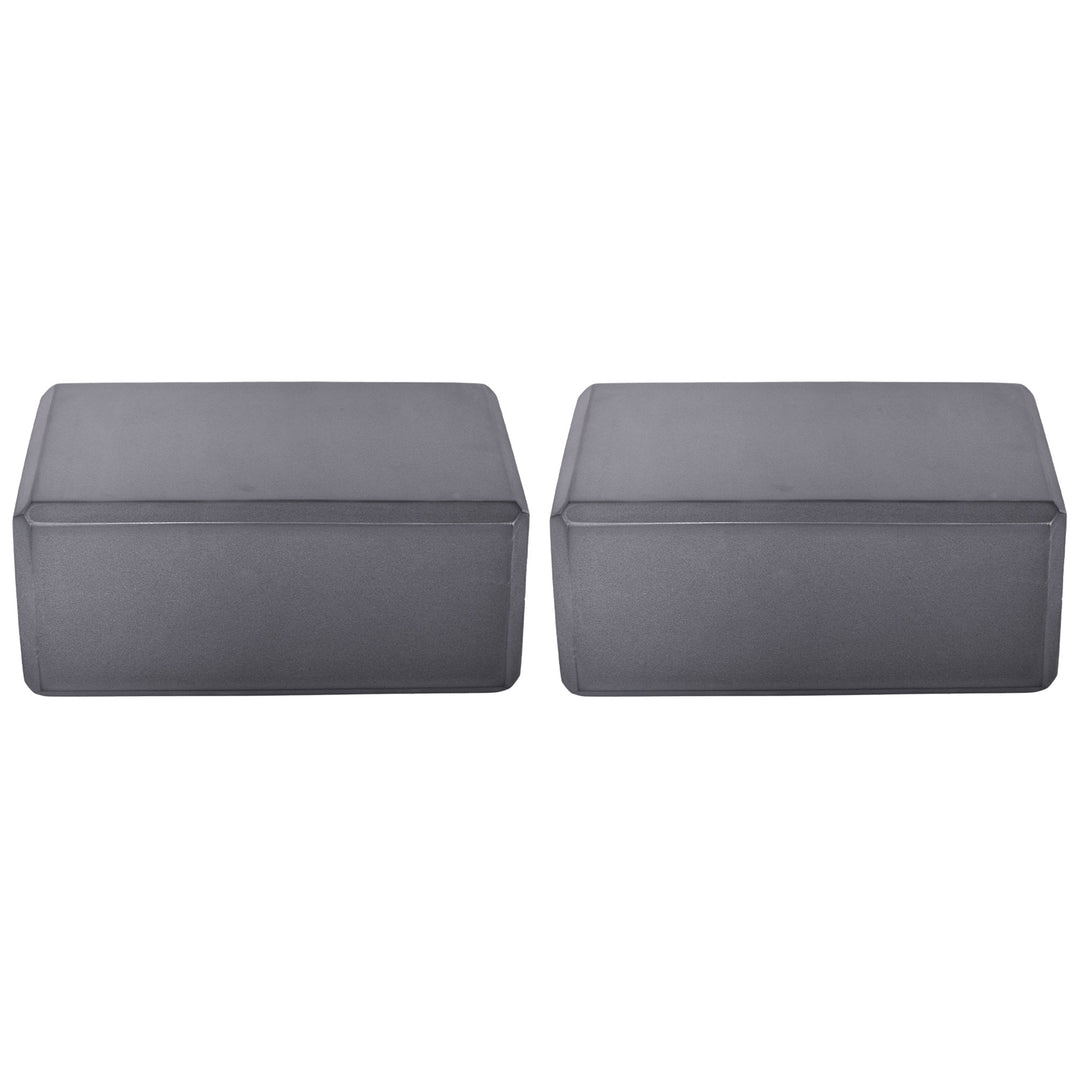 BalanceFrom 71"x24" Anti Tear Yoga Mat w/Strap, Knee Pad & Blocks,Gray(Open Box)