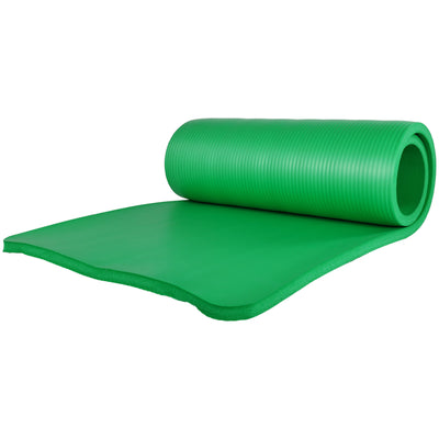 BalanceFrom 71"x24" AntiTear Yoga Mat w/Strap, Knee Pad & Blocks,Green(Open Box)