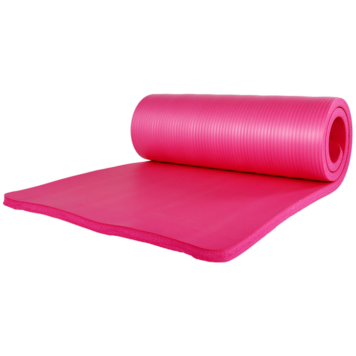 BalanceFrom Fitness 71"x24" Anti Tear Yoga Mat w/Strap, Knee Pad & Blocks, Pink - VMInnovations