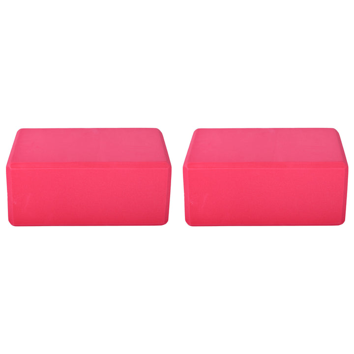 BalanceFrom Fitness 71"x24" Anti Tear Yoga Mat w/Strap, Knee Pad & Blocks, Pink - VMInnovations