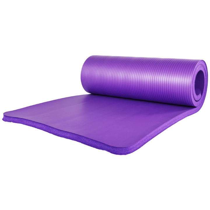 BalanceFrom 71"x24" Anti Tear Yoga Mat w/Strap, Pad & Blocks,Purple (Open Box)