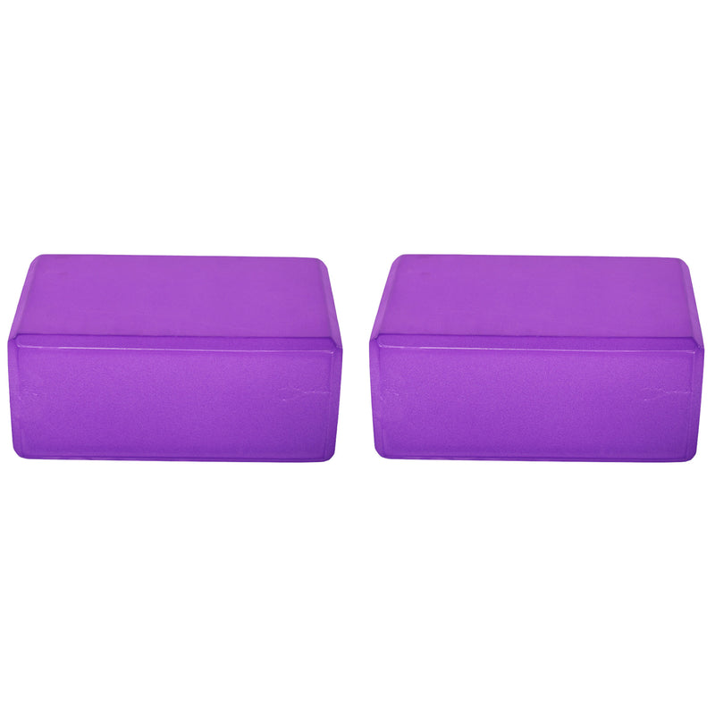 BalanceFrom Fitness 71"x24" Anti Tear Yoga Mat w/Strap, Knee Pad & Blocks,Purple