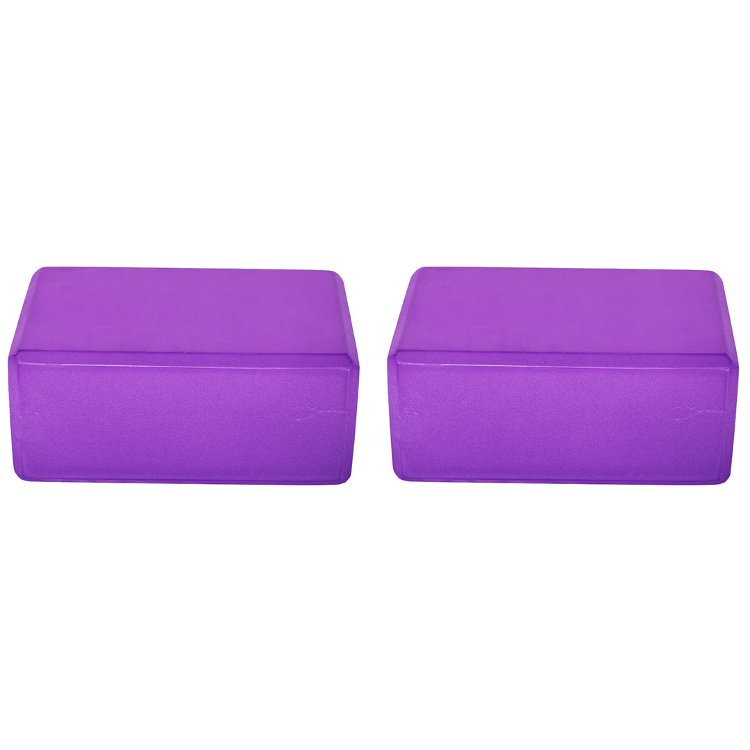 BalanceFrom 71"x24" Anti Tear Yoga Mat w/Strap, Knee Pad & Blocks,Purple (Used)