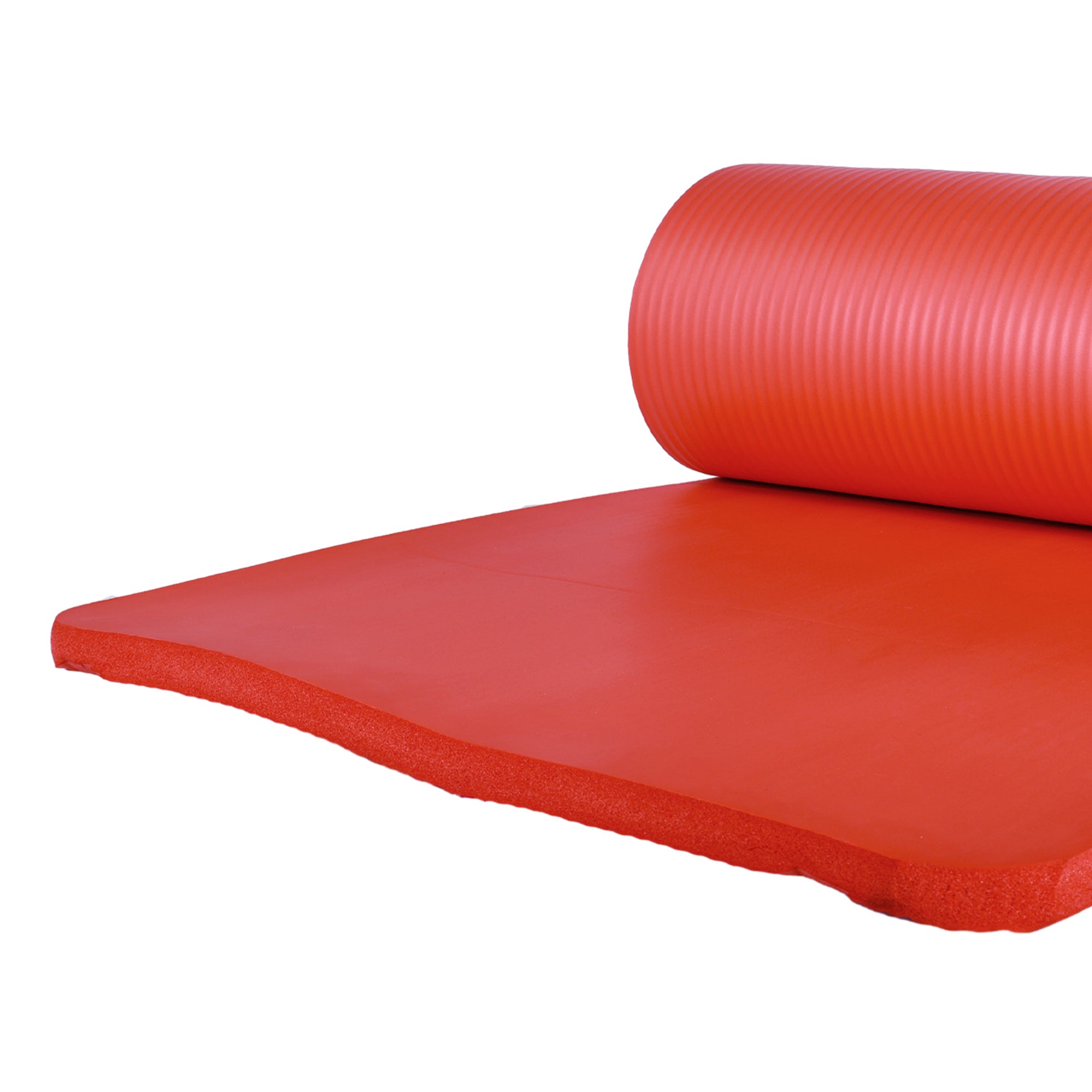 BalanceFrom Fitness 1" Extra Thick Yoga Mat w/Knee Pad and Carrying Strap, Red - VMInnovations