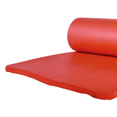 BalanceFrom Fitness 1" Extra Thick Yoga Mat w/Knee Pad and Carrying Strap, Red - VMInnovations
