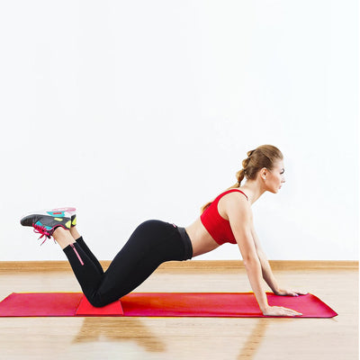 BalanceFrom Fitness 1" Extra Thick Yoga Mat w/Knee Pad and Carrying Strap, Red - VMInnovations