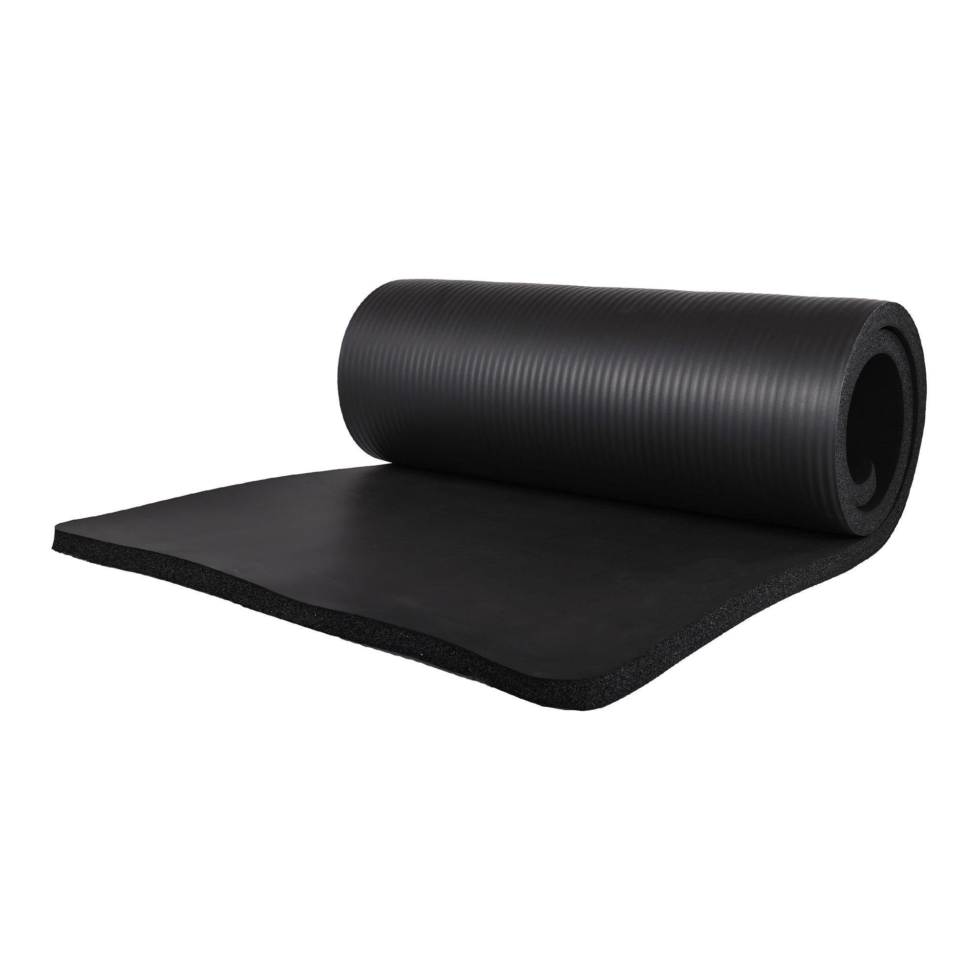 BalanceFrom 1" Extra Thick Yoga Mat w/Knee Pad and Carrying Strap, Black (Used) - VMInnovations
