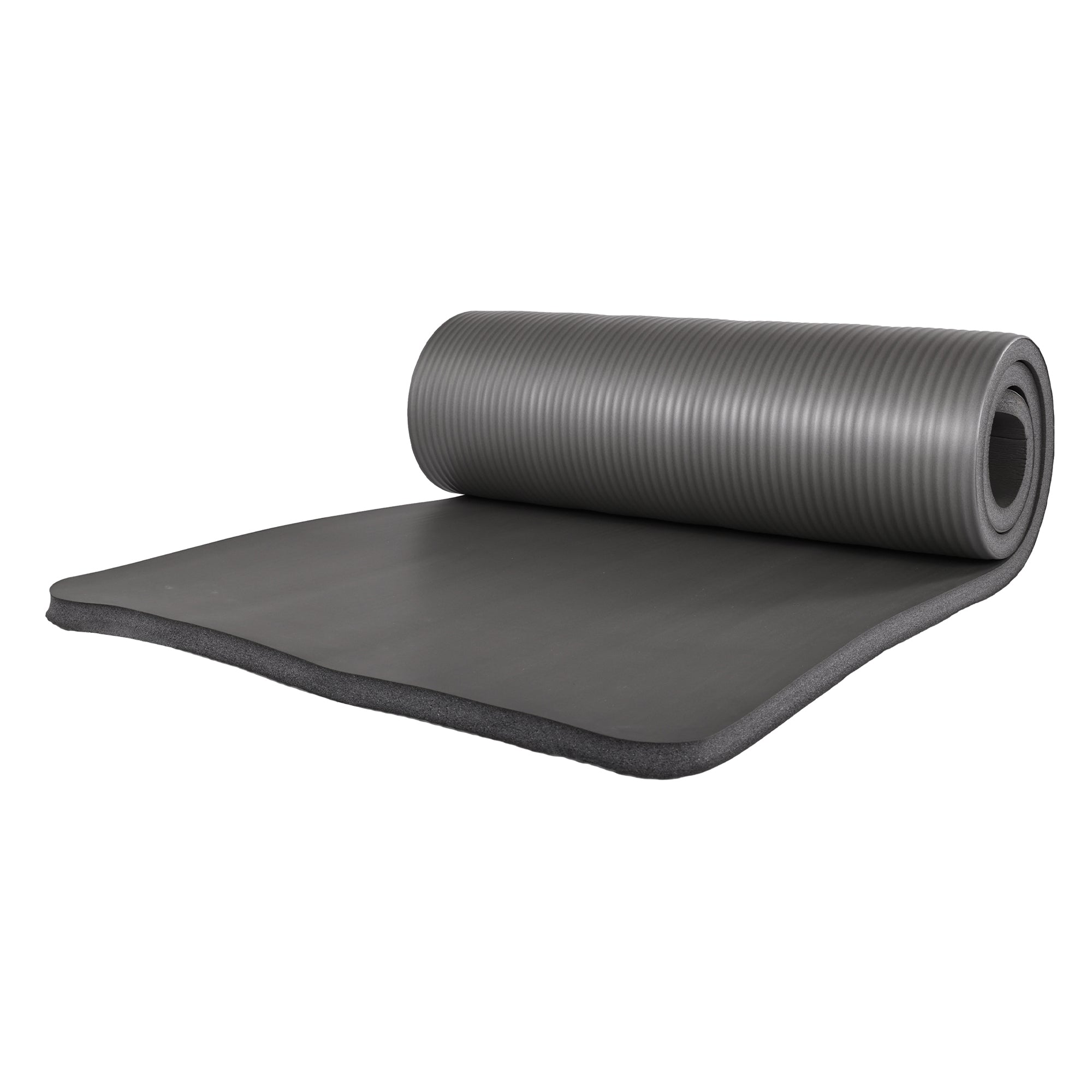 BalanceFrom Fitness 1" Thick Yoga Mat w/Knee Pad & Carrying Strap, Gray(OpenBox) - VMInnovations