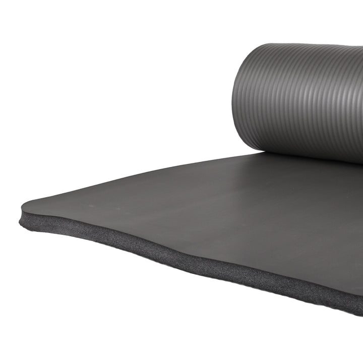 BalanceFrom Fitness 1" Thick Yoga Mat w/Knee Pad and Carrying Strap, Gray (Used)