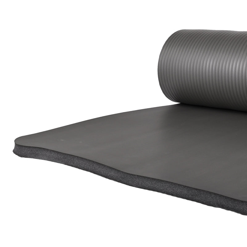 BalanceFrom Fitness 1" Thick Yoga Mat w/Knee Pad & Carrying Strap, Gray(OpenBox)