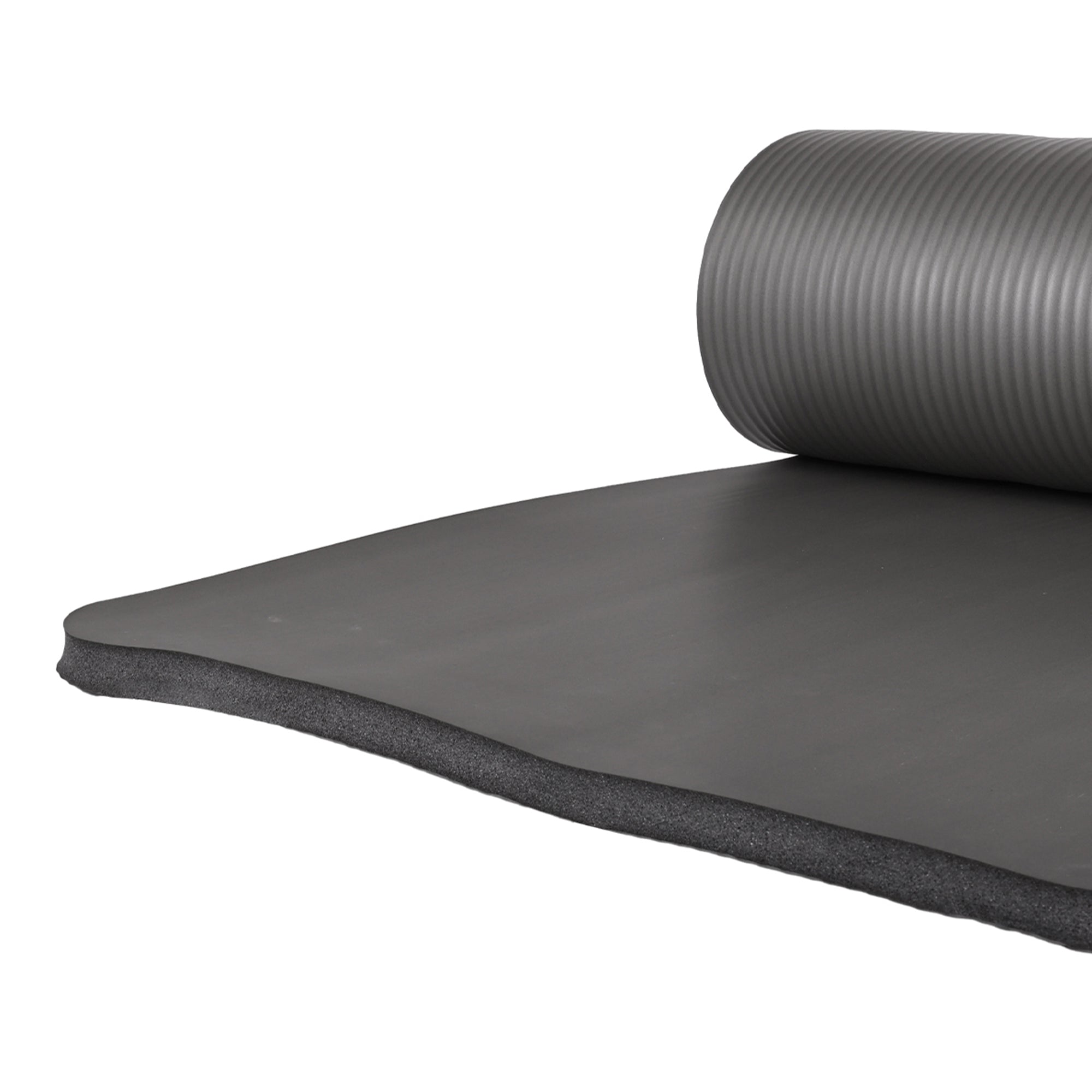BalanceFrom Fitness 1" Extra Thick Yoga Mat w/Knee Pad and Carrying Strap, Gray - VMInnovations