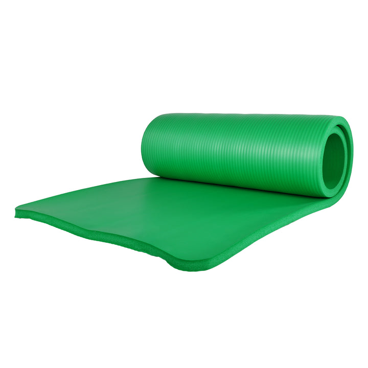 BalanceFrom Fitness 1" Extra Thick Yoga Mat w/Knee Pad and Strap, Green (Used)