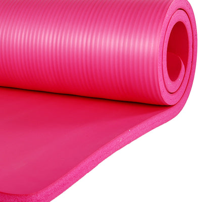 BalanceFrom 1" Extra Thick Yoga Mat w/Knee Pad and Strap, Pink (For Parts)