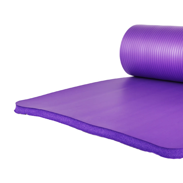 BalanceFrom Yoga Mat with Knee Pad, Yoga Blocks, Carrying Strap, and Extra 1-Inch Foam, Exercise Mat for Gym or Home Workout, 71" x 24", Purple - VMInnovations