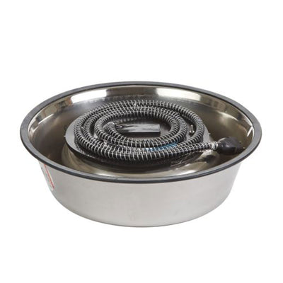 API 5 Quart Stainless Steel Thermostatically Controlled Nestable Heated Pet Bowl - VMInnovations