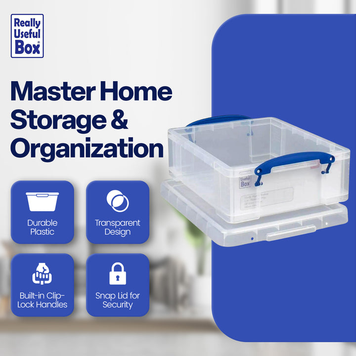 Really Useful Box 8.1L Plastic Storage Container w/Snap Lid & Clip Lock Handle