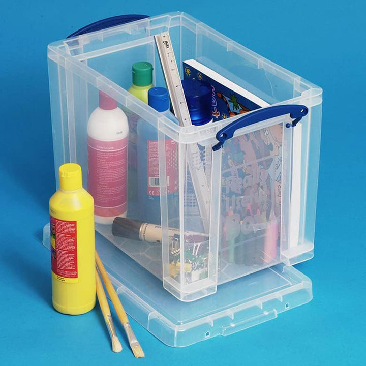 Really Useful Box 19L Plastic Storage Container w/Snap Lid & Clip Lock Handles