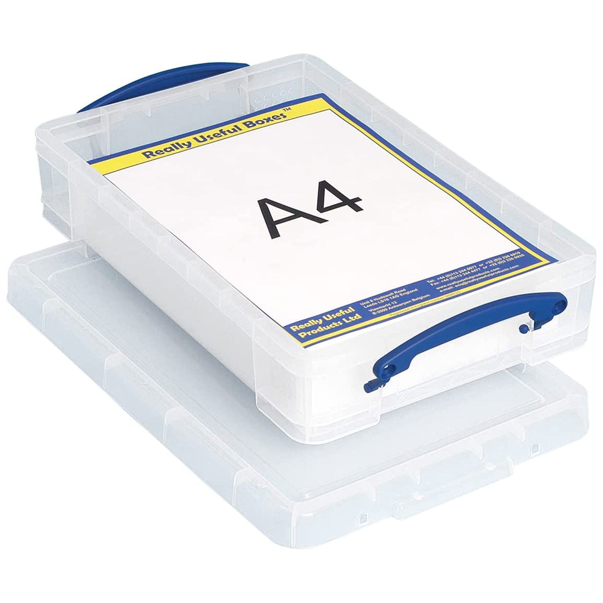 Really Useful Box 4L Plastic Storage Container w/Snap Lid & Clip Lock Handles
