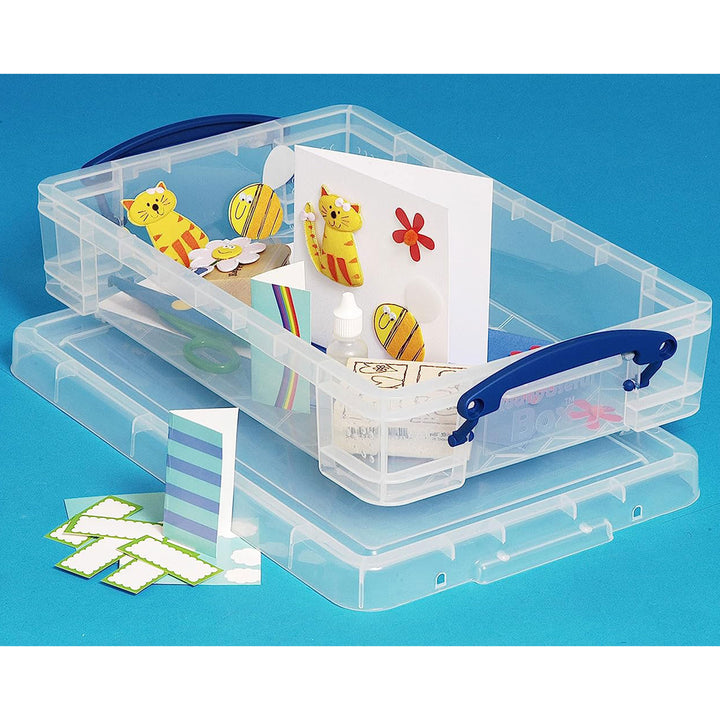 Really Useful Box 4L Plastic Storage Container w/Snap Lid & Clip Lock Handles