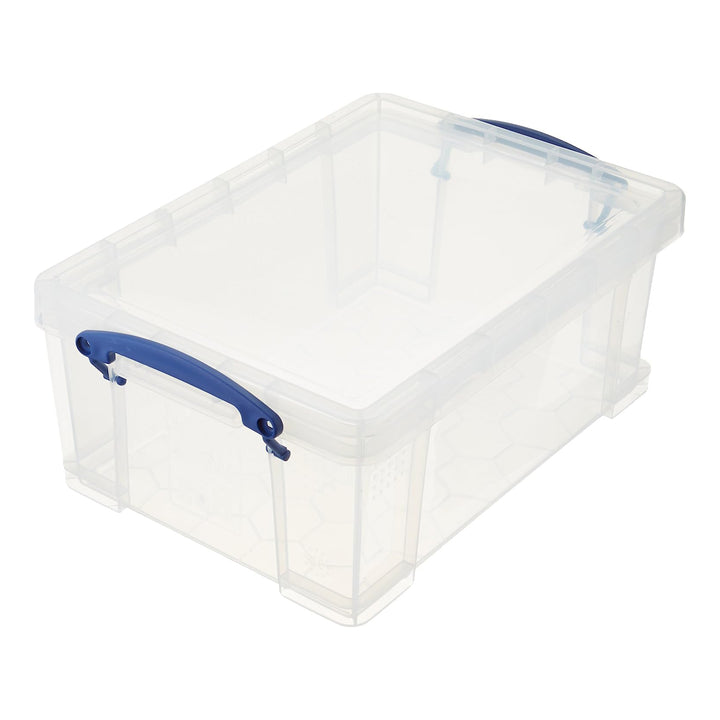 Really Useful Box 9L Plastic Storage Container w/Snap Lid & Clip Lock Handles