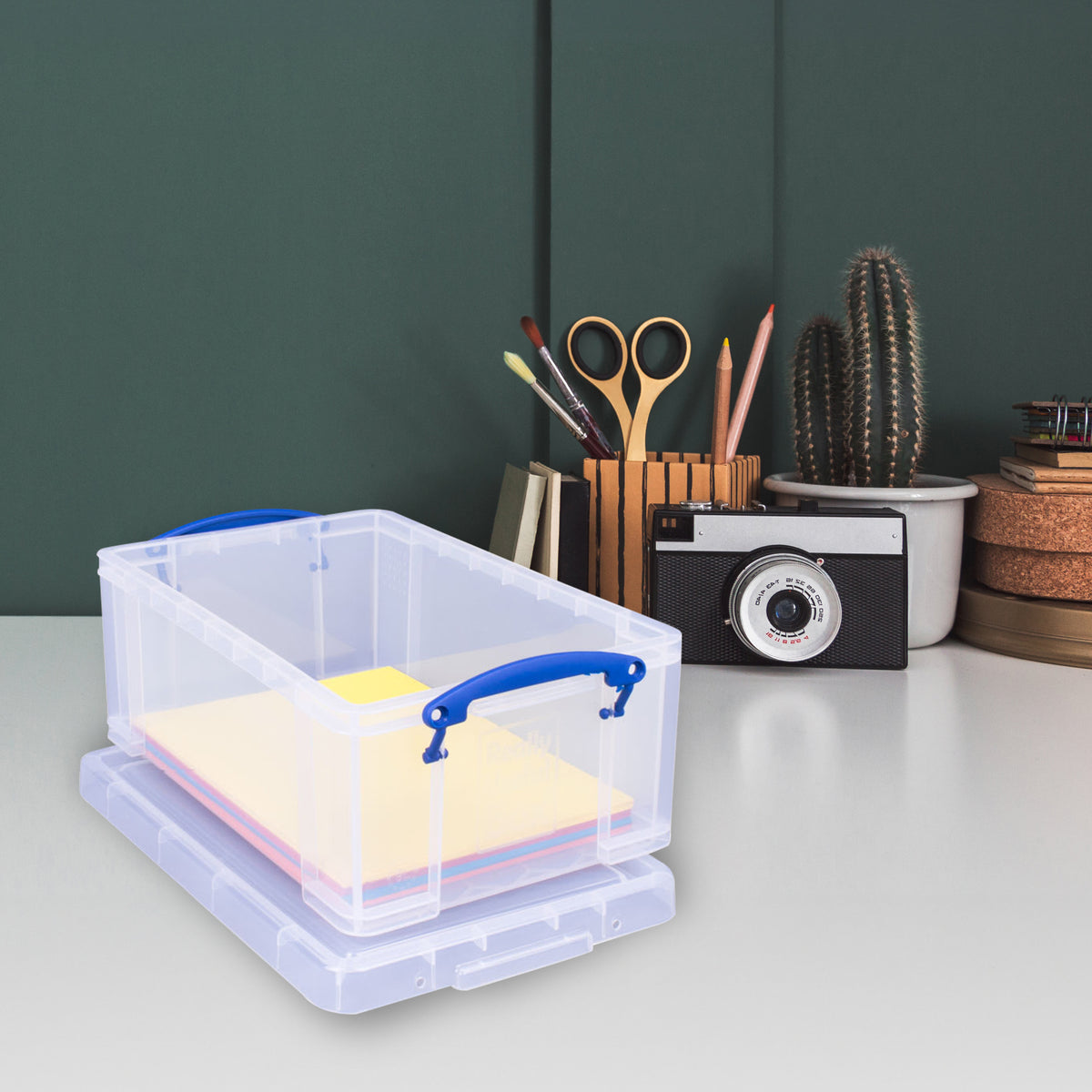 Really Useful Box 9L Plastic Container w/Snap Lid & Clip Lock Handles (Used)