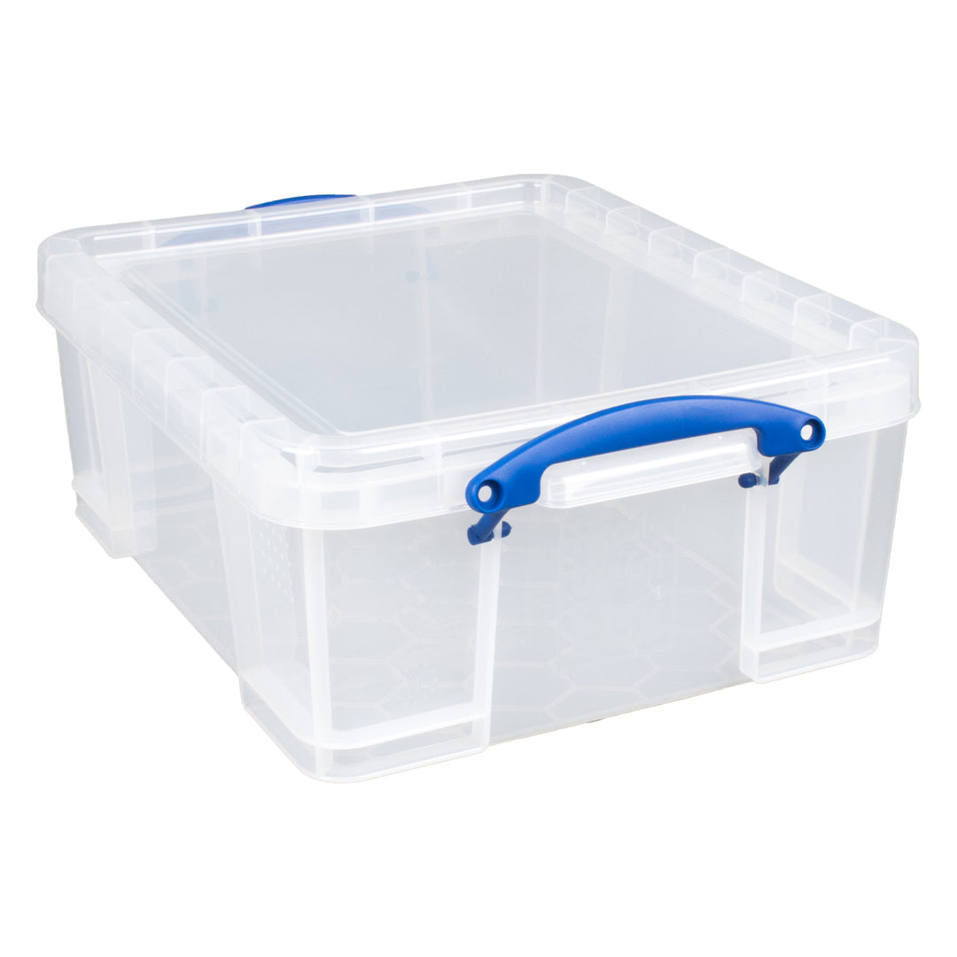 Really Useful Box 17L Plastic Storage Container w/Snap Lid & Clip Lock Handles