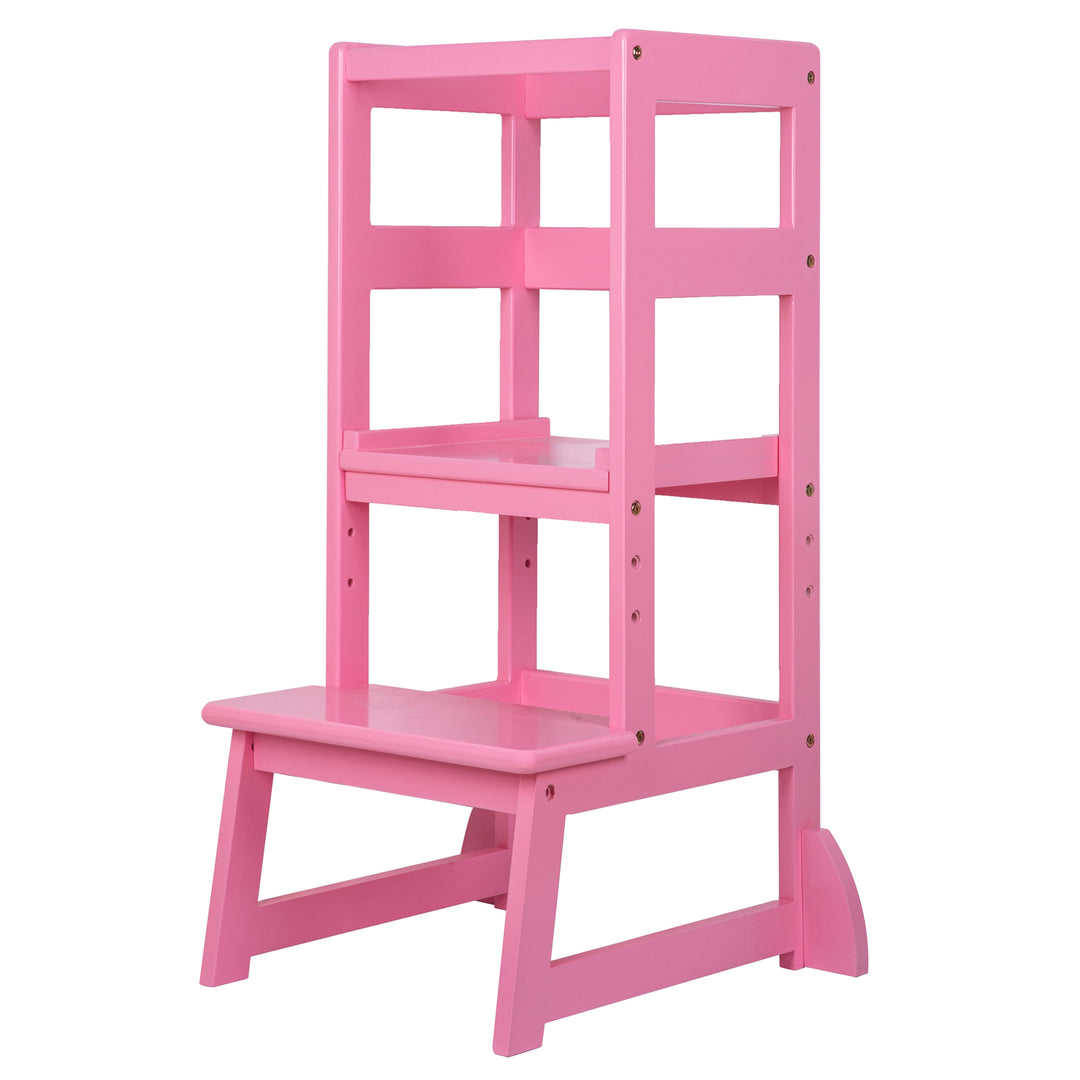 SDADI Mother's Helper Adjustable Height Kids Kitchen Step Stool, Pink (Open Box)