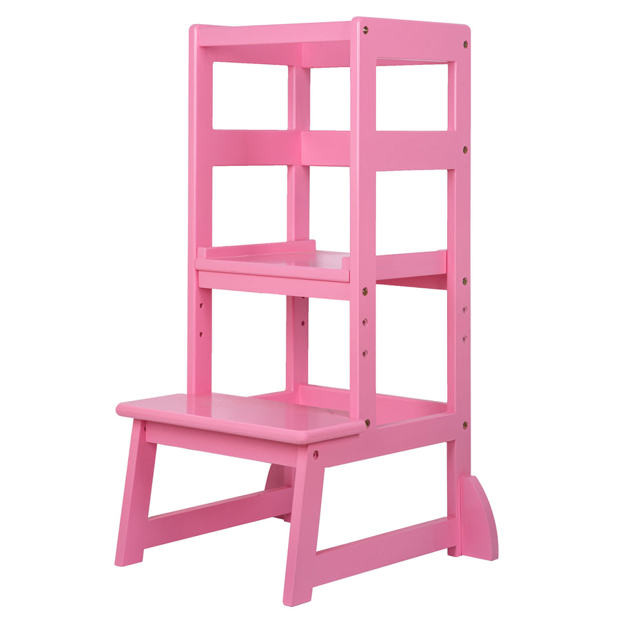 SDADI LT05E Mother's Helper Adjustable Kids Kitchen Step Stool, Pink (Used) - VMInnovations