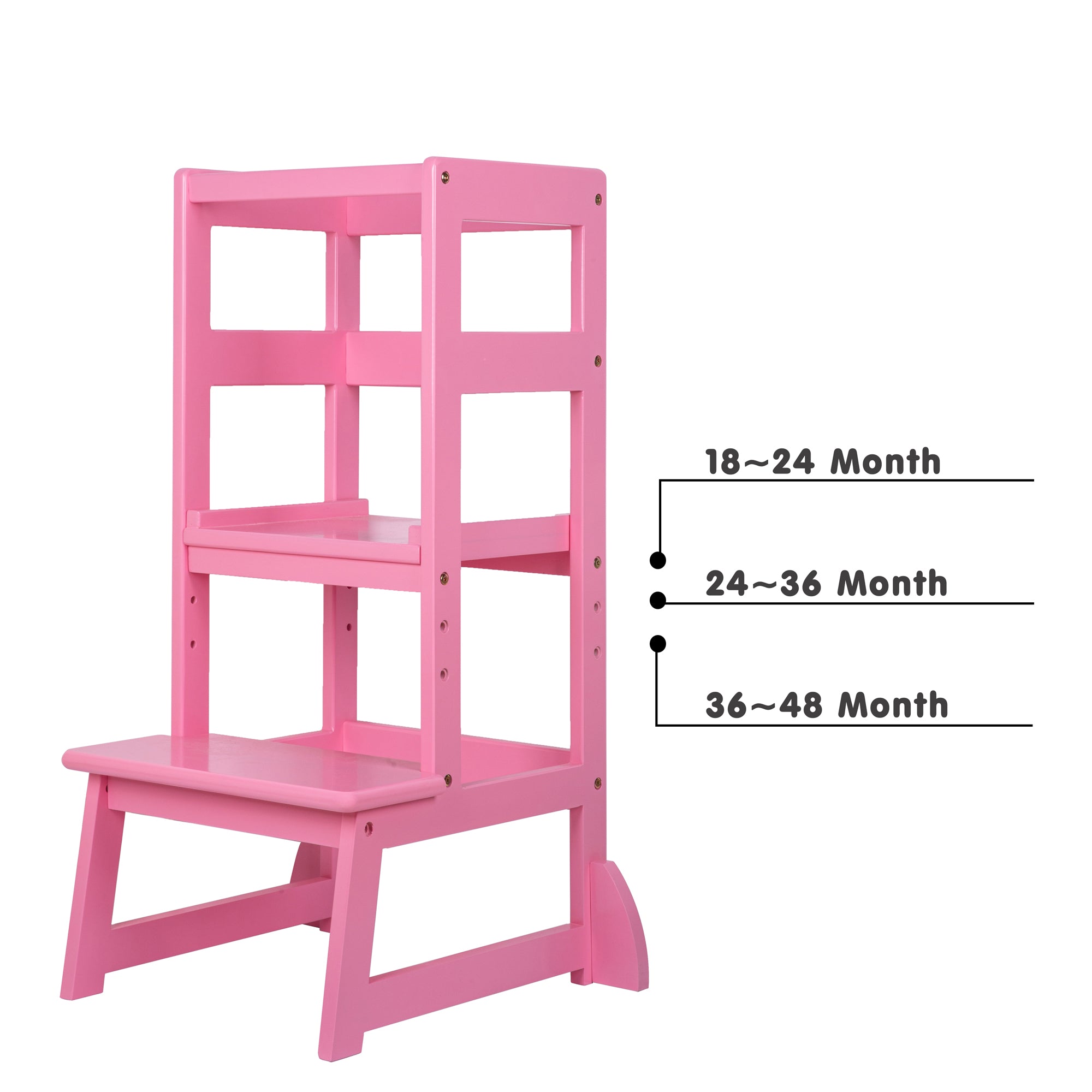 SDADI LT05E Mother's Helper Adjustable Height Kids Kitchen Step Stool, Pink - VMInnovations