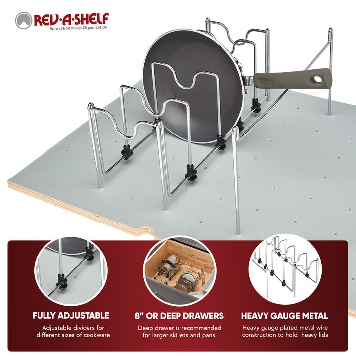 Rev-A-Shelf Drop-in Pot and Pan Organizer for 4DPS Model Peg Boards, 5DCD-1-CR